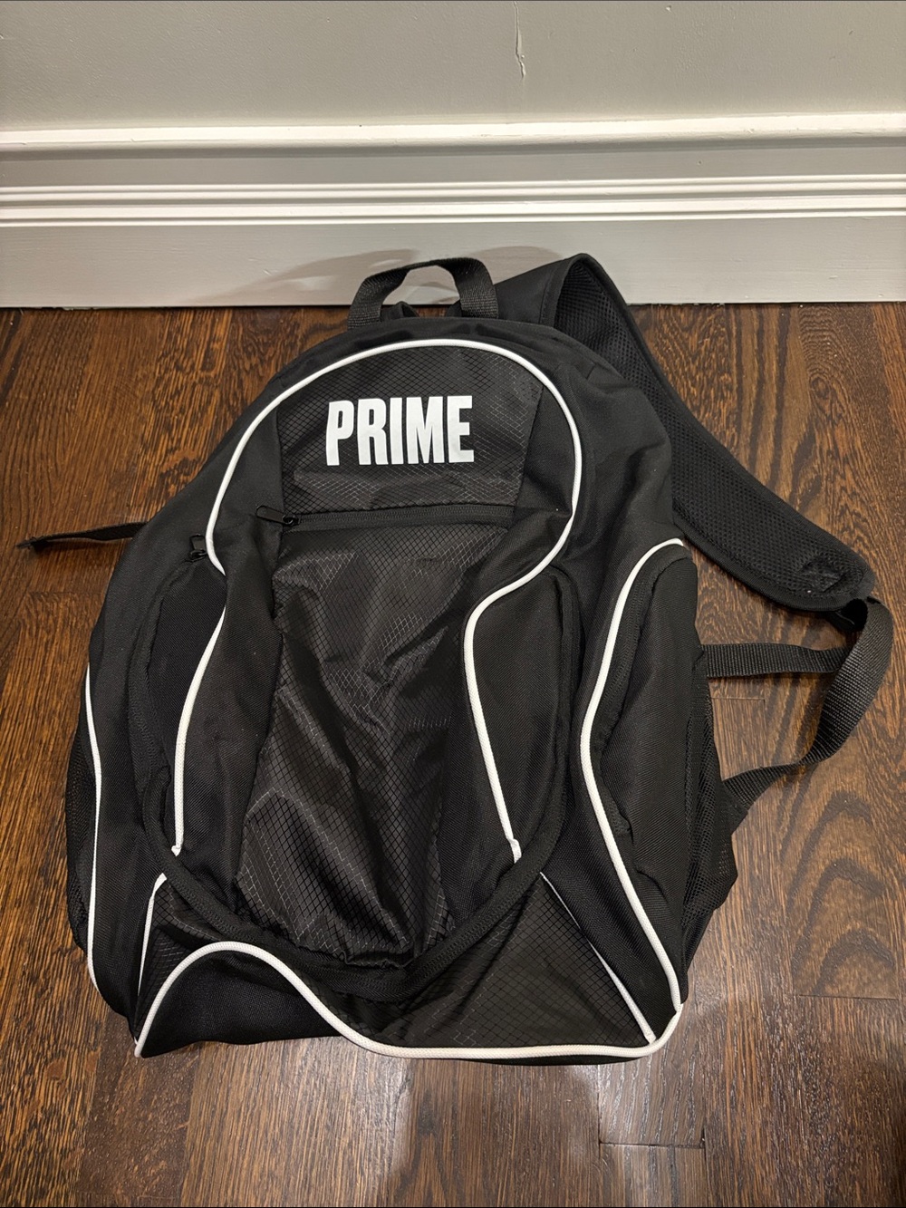 Prime Men’s Black Backpack with White Trim